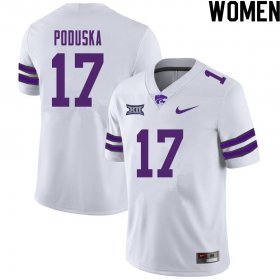 Sale - White Maxwell Poduska #17 Kansas State Women College Alumni Football Jersey