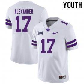 Sale - White Jonathan Alexander #17 Kansas State Youth High School Alumni Football Jersey