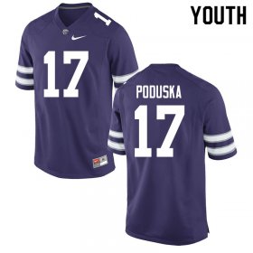 Sale - Purple Maxwell Poduska #17 Kansas State Youth University Official Football Jersey