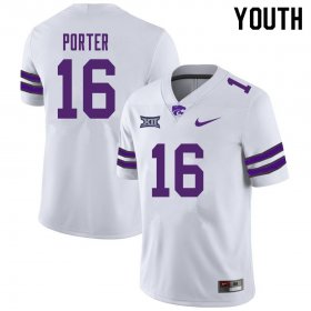 Sale - White Seth Porter #16 Kansas State Youth High School Official Football Jersey