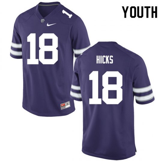 Sale - Purple Andrew Hicks #18 Kansas State Youth High School Official Football Jersey