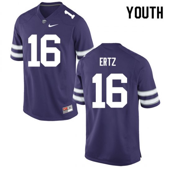 Sale - Purple Jesse Ertz #16 Kansas State Youth University Official Football Jersey